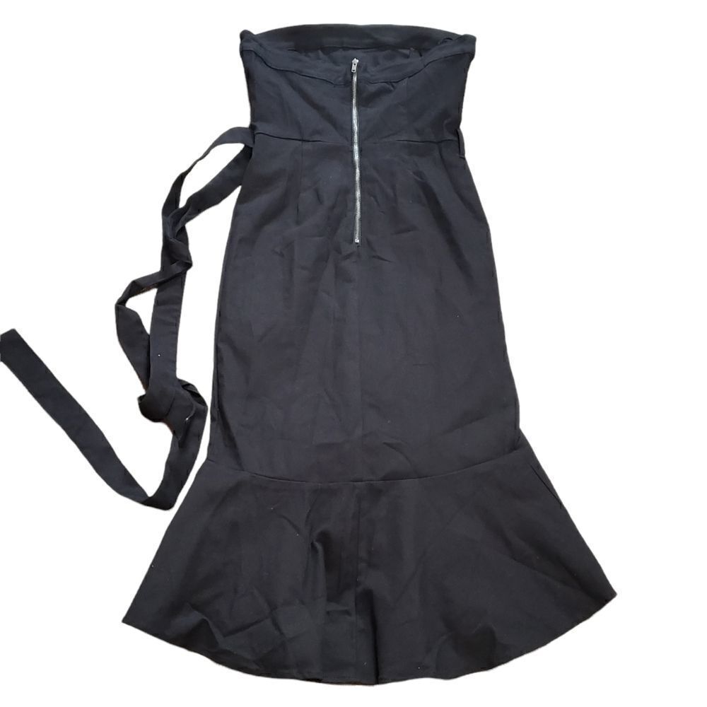VICI Presentation Cotton Strapless Ruffles Midi Dress MEDIUM - Picture 11 of 16